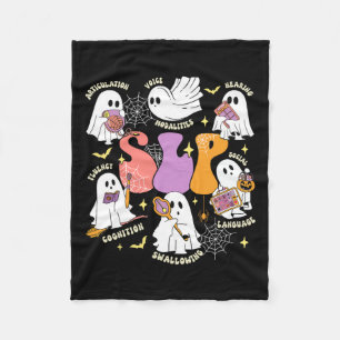 Spraaktherapie Spooky SLP Halloween Schattigee gee Fleece Deken