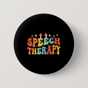 Spraaktherapie Taal Patholoog Groovy Mental Ronde Button 5,7 Cm