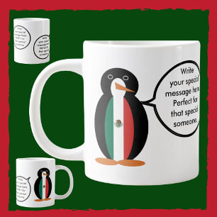 Spraakzame Mexicaanse Vlag Mevrouw Pinguïn Reuzenb Extra Grote Beker