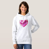 Sprankelend 3D roze hart – een symbool Hoodie (Voorkant volledig)