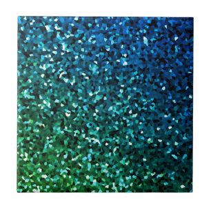 Sprankelend Blauw Groen Glitterig Gift Kleurrijke Tegeltje