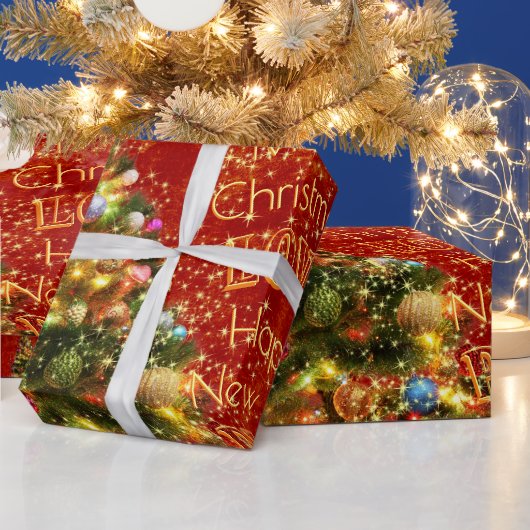 Sprankelend kerstboom inpakpapier (Feestdagen)