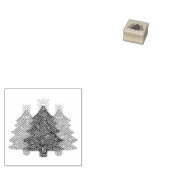 Sprankelend kerstboom silhouet 	rubberstempel (Gestempeld)