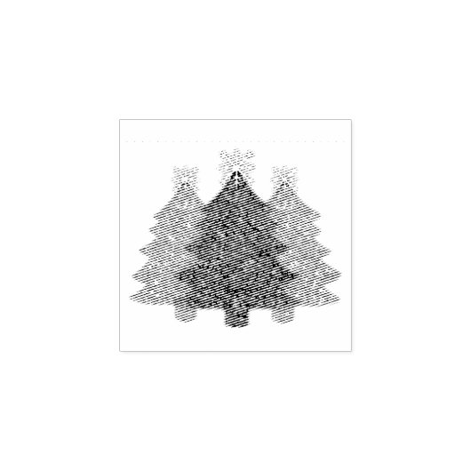 Sprankelend kerstboom silhouet 	rubberstempel (Afrduk)