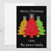 Sprankelend rood goud groen kerstboom sneeuwvlok feestdagenkaart (Voorkant / Achterkant)