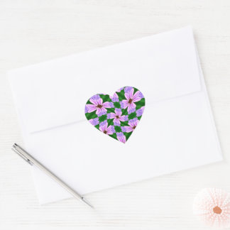 Sprankelend roze bloemen patroon hart sticker