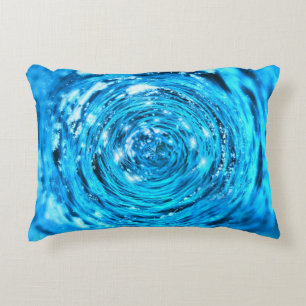 Sprankelend water swirl look blauw accent kussen