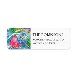 Sprankelende decoratieve kerstballen label