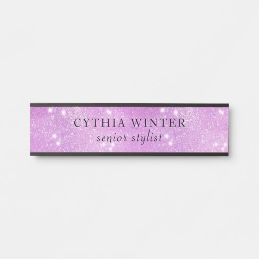 Sprankelende Galaxy Stylist Naamplaat (Voorkant)