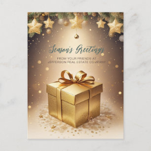 sprankelende gouden kerstcadeau zaken feestdagenkaart