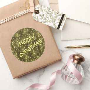 Sprankelende gouden lichten kerstmis. Stickers
