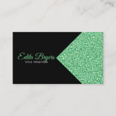 Sprankelende groene glitter visitekaartje (Voorkant)