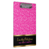 Sprankelende hete roze en witte glitter klembord (Rechts)