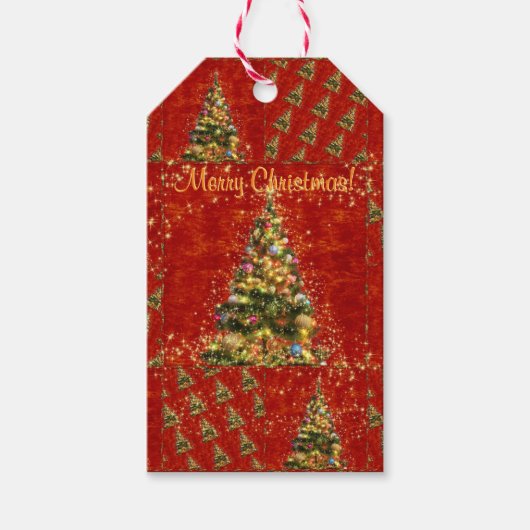 Sprankelende kerstboom cadeau Labels Cadeaulabel (Voorkant)