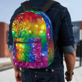 Sprankelende Kleur Burst Rainbow Sequin Bedrukte Rugzak