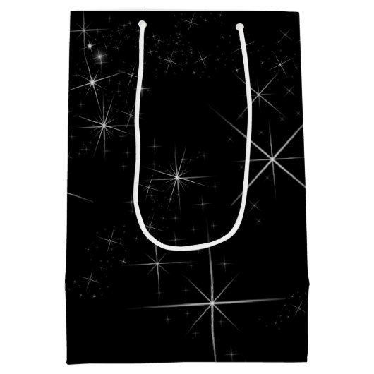 Sprankelende rode lint kerstboom medium cadeauzakje (Achterkant)