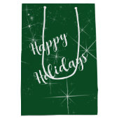 Sprankelende rode lint kerstboom medium cadeauzakje (Achterkant)