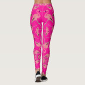 Sprankelende roze flamingo glitter hart leggings (Achterkant)