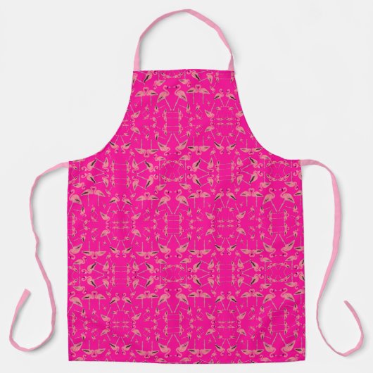 Sprankelende roze flamingo glitter hart schort (Voorkant)