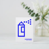 Spray Can - Blue on White Visitekaartje (Staand voorkant)