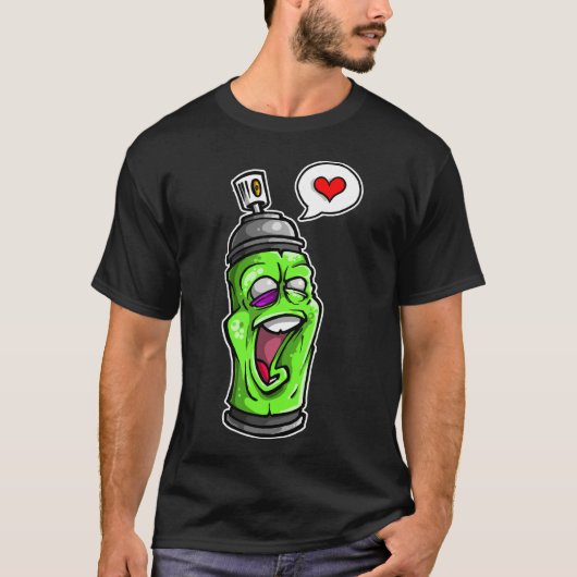 Spray Can Love Graffiti T shirt (Voorkant)