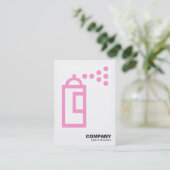 Spray can - Roze op wit Visitekaartje (Staand voorkant)