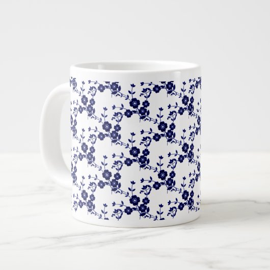 Spray floral, Mug de café S1-Bleu-Blanc-Jumbo (Devant gauche)