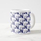Spray floral, Mug de café S1-Bleu-Blanc-Jumbo (Devant droit)