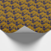 Spray floral, PAPIER À CADEAU 1-BLEU-OR-1-Style (Coin)