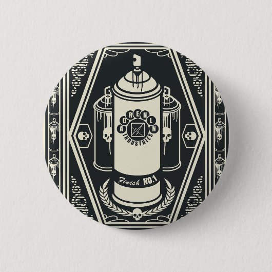 Spray kan indraaien ronde button 5,7 cm (Voorkant)