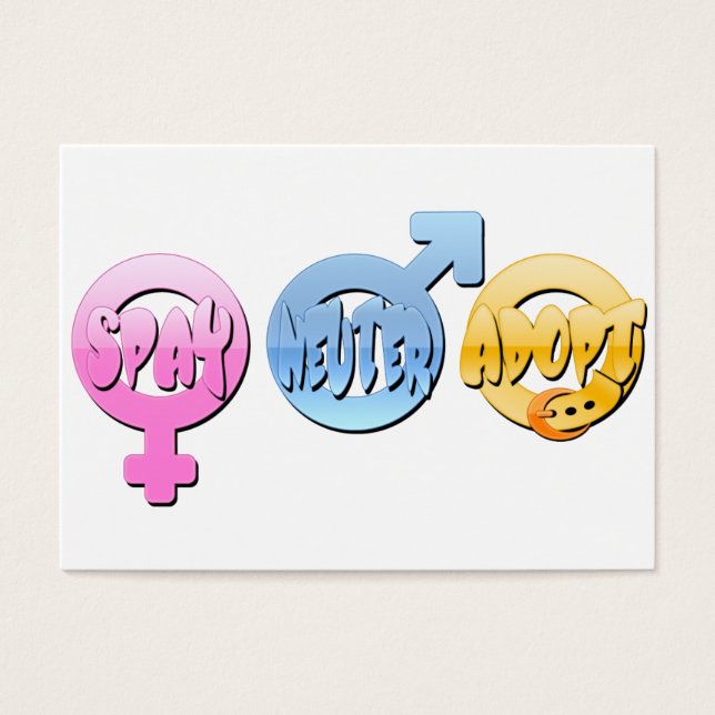 Spray Neuter Adopt Visitekaartje (Voorkant)