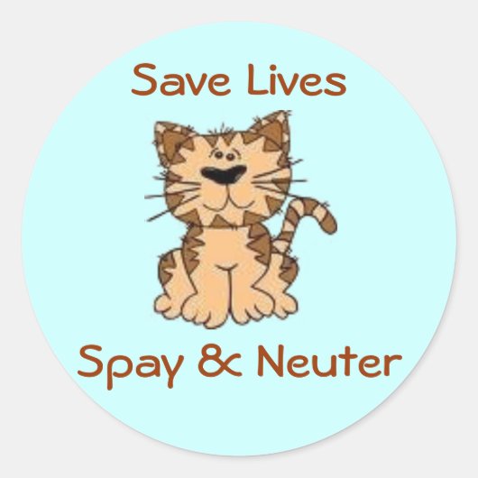 Spray & Neuter Ronde Sticker (Voorkant)