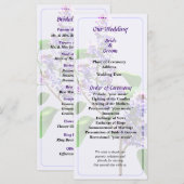 Spray of Lilacs Wedding Programme Programma (Voorkant / Achterkant)