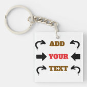 Spray Paint Arrow Add Your Text Bold Design Sleutelhanger (voorkant)