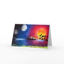 Spray Paint Art Nacht en Dag Ocean Painting