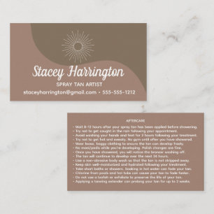 Spray Tan Artist Mobile Tanning Visitekaartje