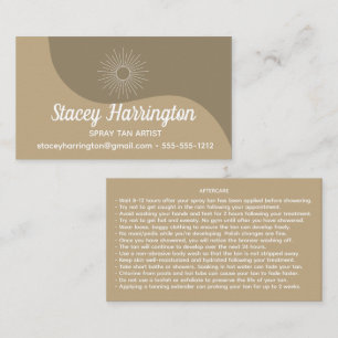 Spray Tan Artist Mobile Tanning Visitekaartje