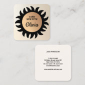 Spray Tan Copper Sun Rays Business Square B Vierkante Visitekaartje (Voorkant / Achterkant)