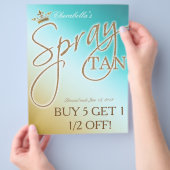 Spray Tan Gold Glitter Crown flyer (Hand)