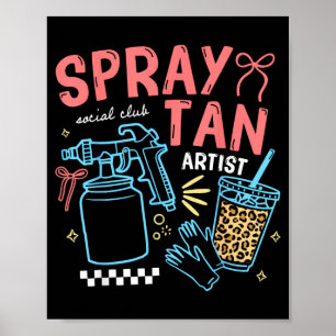 Spray Tan Kunstenaar Tech Retro Beauty Zonnebank S Poster