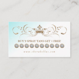 Spray Tan Loyalty Card Diamonds Gold Glitter Crown