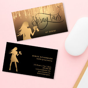 Spray Tan Mobile Spray Tan Gold Glittering Girl Visitekaartje