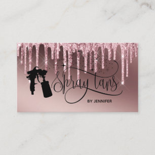 Spray tan script druppelen glitter goud visitekaartje