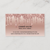 Spray tan script druppelen glitter goud visitekaartje (Achterkant)