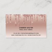 Spray tan script druppelen glitter goud visitekaartje (Achterkant)