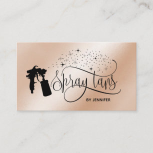 Spray tan script glitter gold visitekaartje