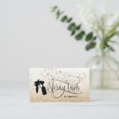 Spray tan script glitter goud marmeren textuur visitekaartje (Staand voorkant)