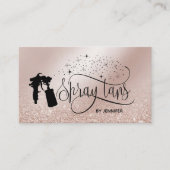 Spray tan script glitter goud visitekaartje (Voorkant)
