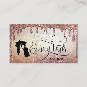 Spray tan script glitter gouden marmer textuur visitekaartje