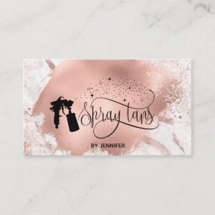 Spray tan script glitter roos gouden splash marmer visitekaartje
